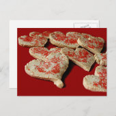 バレンタインのハート型クッキーポストカード シーズンポストカード (正面/裏面)