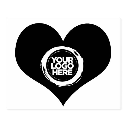 バレンタインのハート型ビジネスロゴ（大） ラバースタンプ (インプリント)