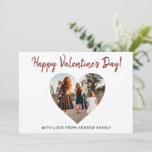 バレンタインのハート家族の写真スクリプト シーズンカード (スタンド正面)