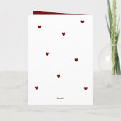 バレンタインのハート家族の写真スクリプト シーズンカード (裏面)