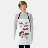 バレンタインのハート エプロン (着用した状態)