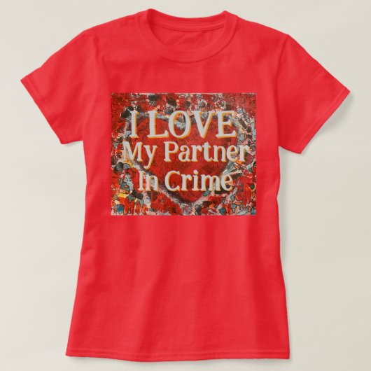 バレンタインのハートTシャツの女性のパートナー Tシャツ (デザイン正面)