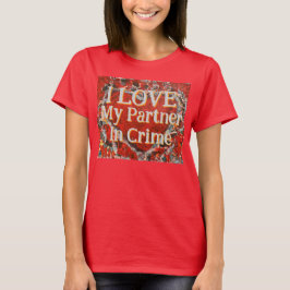 バレンタインのハートTシャツの女性のパートナー Tシャツ
