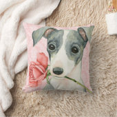 バレンタインのバラのイタリアン・グレーハウンド クッション (ブランケット)
