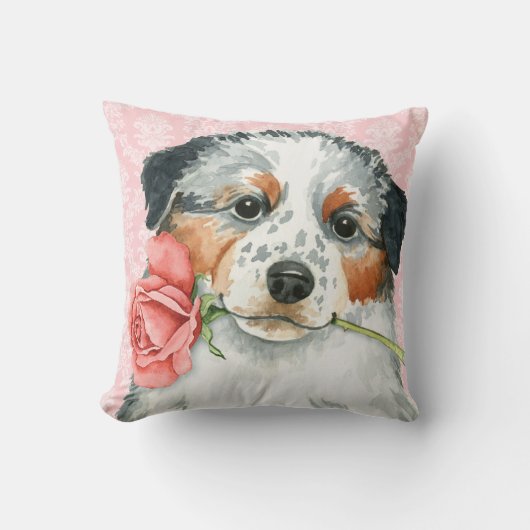 バレンタインのバラのオーストラリア人 クッション (正面)