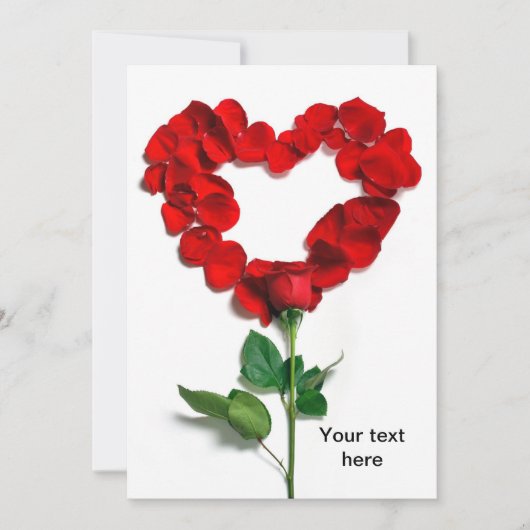 バレンタインのバラのハート シーズンカード (正面)