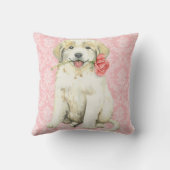 バレンタインのバラグレート・ピレニーズ クッション (裏面)