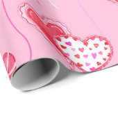 バレンタインのバルーンの折り返し紙 ラッピングペーパー (ロールコーナー)