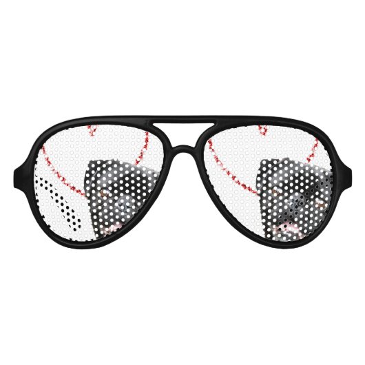 バレンタインのパグ犬 アビエーターサングラス (正面)