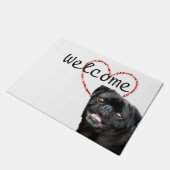 バレンタインのパグ犬 ドアマット (アングル)