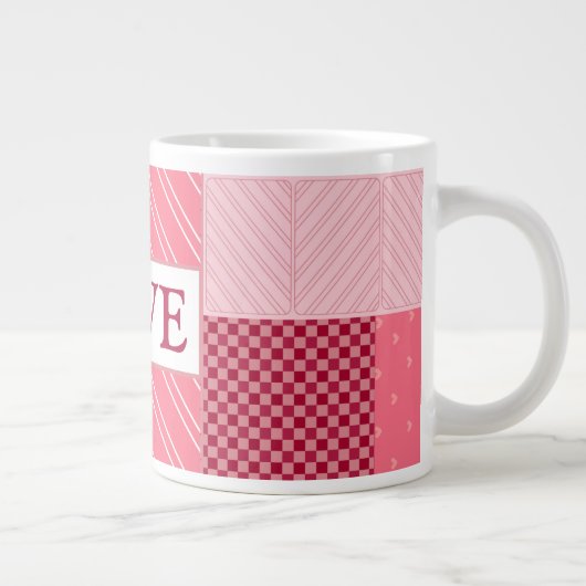 バレンタインのパッチワーク ジャンボコーヒーマグカップ (右)