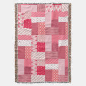 バレンタインのパッチワーク スローブランケット (正面縦)