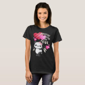バレンタインのパンダのクマとハート Tシャツ (正面フル)