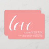 バレンタインのパーティーの招待|のモダンなペン愛 招待状 (正面/裏面)
