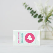 バレンタインのパーティーチケットとフリードリンクトークン 名刺 (スタンド正面)