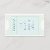 バレンタインのパーティーチケットとフリードリンクトークン 名刺 (裏面)