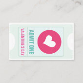 バレンタインのパーティーチケットとフリードリンクトークン 名刺 (正面)