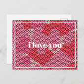 バレンタインのピクセルハート ポストカード (正面/裏面)