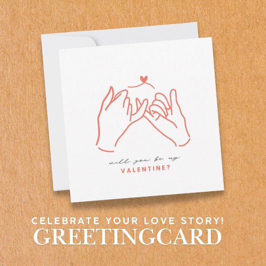 バレンタインのピンキーの約束カードを頼む 招待状