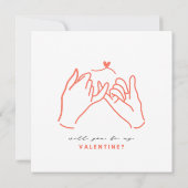 バレンタインのピンキーの約束カードを頼む 招待状 (裏面)