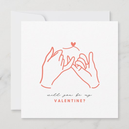 バレンタインのピンキーの約束カードを頼む 招待状 (裏面)