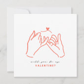 バレンタインのピンキーの約束カードを頼む 招待状 (正面)