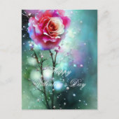 バレンタインのピンクのバラ ポストカード (正面)