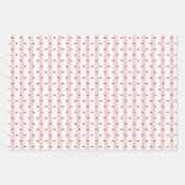 バレンタインのピンクの赤いパターン ラッピングペーパーシート (正面2)