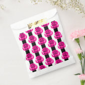 バレンタインのピンクローズフローラ ストライプの フェイバーバッグ (封をした状態)