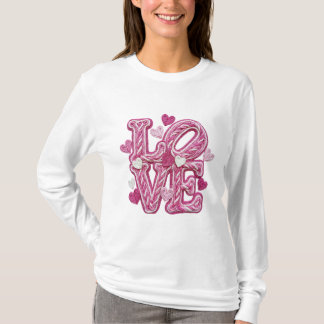 バレンタインのフェイクラッチフック - ラブ Tシャツ