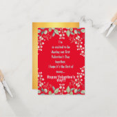 バレンタインのフラットな名刺 カード (正面/裏面インサイチュ)