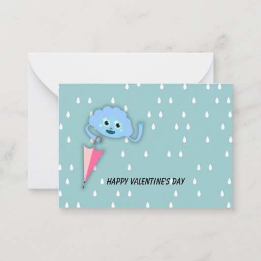 バレンタインのフラットノートカードを愛する教室の子どもたち ノートカード (裏面)