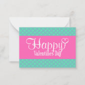 バレンタインのフラットノートカード（ピンク） ノートカード (正面)