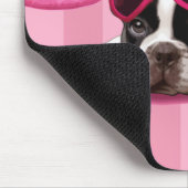 バレンタインのフレンチ・ブルドッグの子犬 マウスパッド (コーナー)