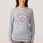 バレンタインのフローラハート Tシャツ (正面)