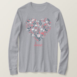 バレンタインのフローラハート Tシャツ