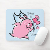 バレンタインのブタのパーソナライズなマウスパッド マウスパッド (マウス)