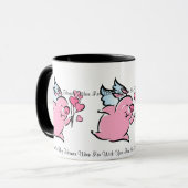 バレンタインのブタのパーソナライズなマグ マグカップ (正面左)