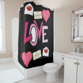 バレンタインのブラックラブショーカーテン シャワーカーテン (インサイチュ)