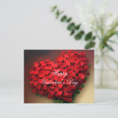 バレンタインのブーケ赤いハート ポストカード (スタンド正面)