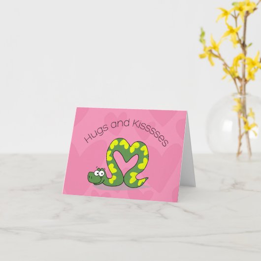 バレンタインのヘビ カード (黄色い花)