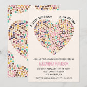 バレンタインのベイビーシャワーの招待状 ドーナツ ハート 招待状 (正面/裏面)