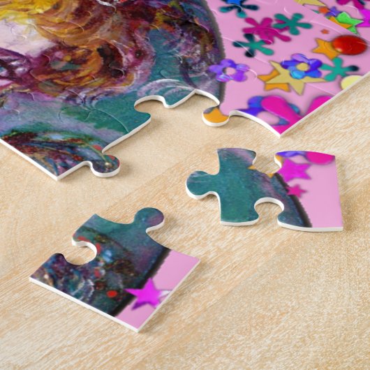 バレンタインのベニス風の仮面舞踏会のパーティー ジグソーパズル (側面)