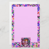 バレンタインのベネチアン仮装マスクピンク紙吹雪 便箋 (正面/裏面)