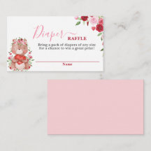 バレンタインのベビーシャワーおむつラッフルカード