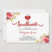 バレンタインのベビーシャワーの招待状の恋人のベビー 招待状 (正面)