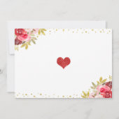 バレンタインのベビーシャワーの招待状の恋人のベビー 招待状 (裏面)