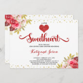 バレンタインのベビーシャワーの招待状の恋人のベビー 招待状 (正面/裏面)