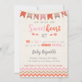 バレンタインのベビージェンダーの表示招待状 招待状 (正面)