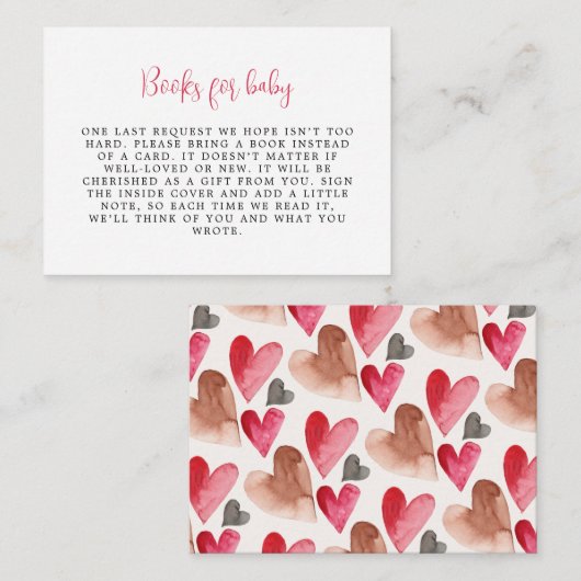バレンタインのベビーハートパターン用ブック エンクロージャーカード (正面/裏面)